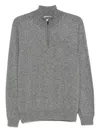 Canali Donegal Quarter Zip Sweater In Gray