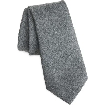 Canali Heathered Wool Flannel Tie In Gray