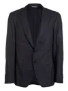 Canali Herringbone Blazer In Blue