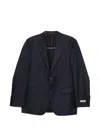 Canali Herringbone Buttoned Suit In Blue
