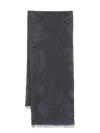 Canali Herringbone Cashmere Scarf In Grey