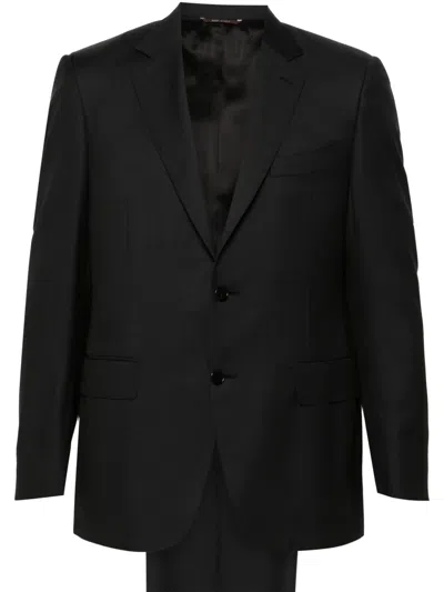 Canali Herringbone-pattern Suit In Gray