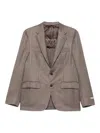 Canali Herringbone Single-breasted Blazer In Gray