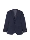 Canali Herringbone Wool Suit In Blue