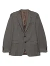Canali Herringbone Wool Suit In Brown