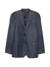 Canali Herringbone-pattern Notch-lapels Jacket In Blue