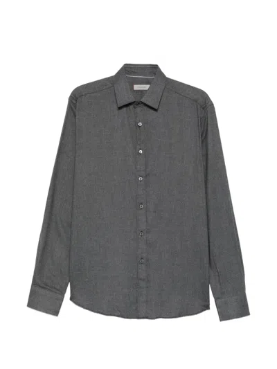 Canali Herringbone-pattern Shirt In Animal Print