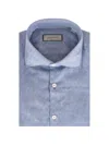 Canali Herringbone-pattern Shirt In Blue