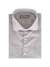 Canali Herringbone-pattern Shirt In Black