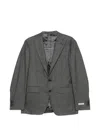 Canali Herringbone-pattern Wool Suit In Gray
