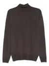 Canali High-neck Wool Sweater In Brown