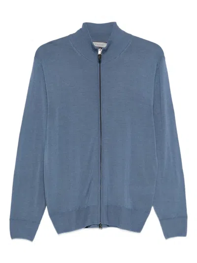 Canali Cardigan Mit Reissverschluss In Blue