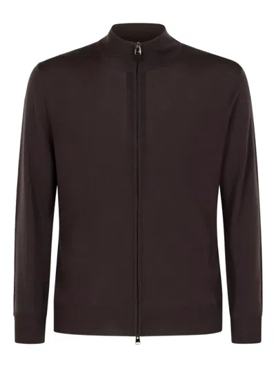CANALI HIGH-NECK ZIP-FRONT CARDIGAN