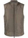 Canali High-neck Zip-up Gilet In Grün