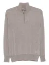 Canali High-neck Zip-up Sweater In Gray