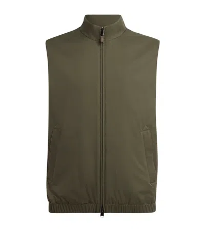 Canali High-neck Gilet In Green
