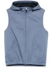 Canali Hooded Gilet In Blue