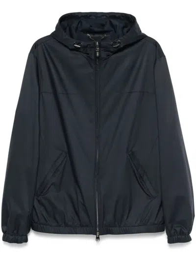 Canali Hooded Jacket In Blue