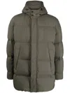 Canali Hooded Padded Jacket In Green
