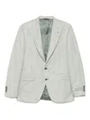Canali Houndstooth-pattern Blazer In Green