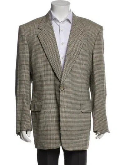 Pre-owned Canali Houndstooth Print Blazer In Neutral