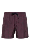 Canali Houndstooth Swim Shorts In Blue