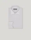 Canali Ice Blue Regular Fit Impeccabile Cotton Shirt In White