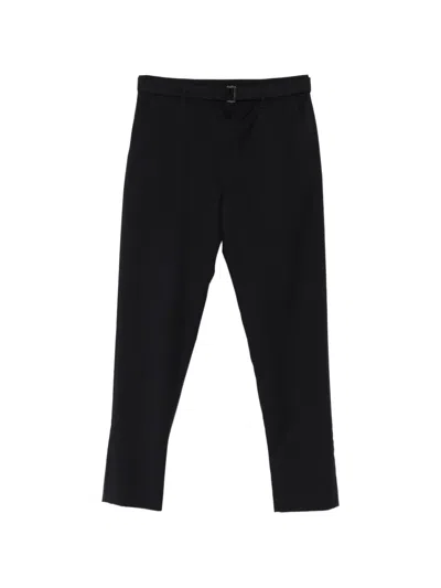 Canali Impeccabile Belted Wool Trousers In Black