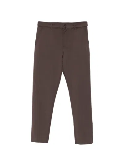 Canali Impeccabile Belted Wool Trousers In Brown