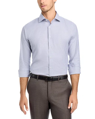 Canali Impeccabile Cotton Micro Check Regular Fit Dress Shirt In Blue