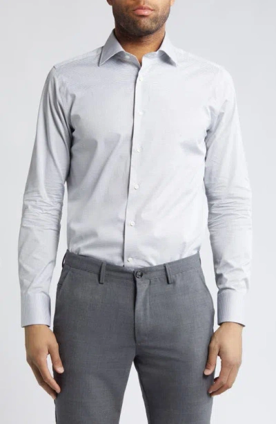 Canali Impeccabile Pattern Cotton Dress Shirt In Grey