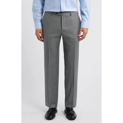 Canali Impeccabile Regular Fit Bird's Eye Super 130s Wool Dress Pants In Grey