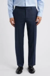 Canali Capri Slim Fit Wool Flannel Trousers In Multi