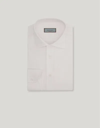 Canali Impeccabile Regular Fit Shirt In White Cotton In Multi