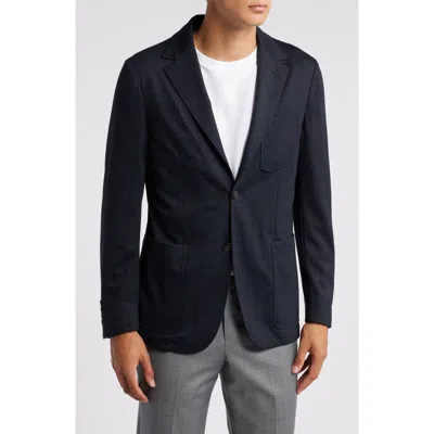 Canali Impeccabile Solid Knit Sport Coat In Navy