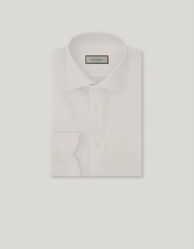 Canali Impeccabile White Cotton Twill Regular-fit Shirt