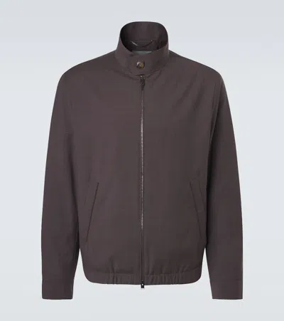 Canali Impeccabile Wool Blouson Jacket In Brown