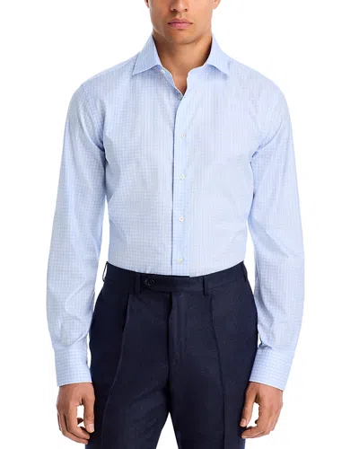 Canali Impeccable Button Front Shirt In Blue