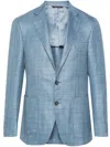 Canali Interwoven Blazer In Blue