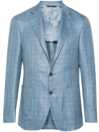 Canali Interwoven Blazer In Blue