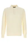 Canali Ivory Wool Blend Polo Shirt In Neutral