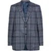 Canali Checked Single-breasted Blazer In Blue