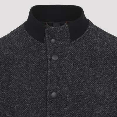 Canali Bomber Jackets Grey In Black