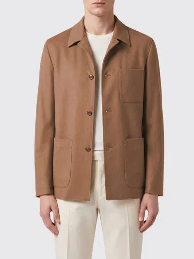 Canali Jacket Men Color Camel In Multi
