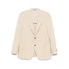 Canali Long Sleeve Blazer In Neutral