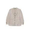 Canali Button Herringbone Blazer In Neutral