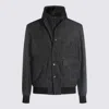 Canali Grey Wool Blend Casual Jacket In Gray