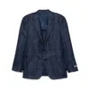 Canali Grid-pattern Blazer In Blue