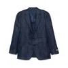 Canali Grid-pattern Blazer In Blue
