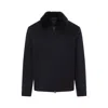 Canali Coach Jacket With Colar Shirling In Blue